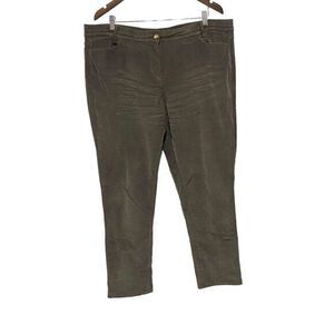 J Jill Pants Womens 16 Brown Corduroy Skinny‎ Stretch Inseam 30 Mid Rise Ladies